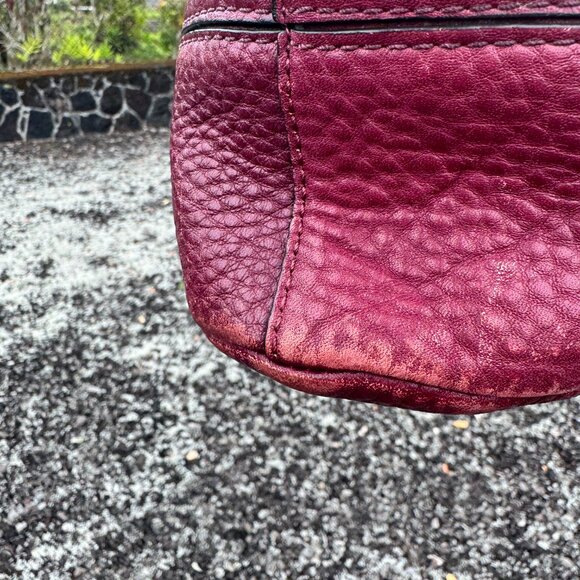 Rebecca Minkoff Burgundy Pebbled Leather Hobo Shoulder Bag - Picture 12 of 16